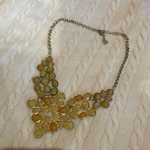 Yellow and gold beaded costume necklace